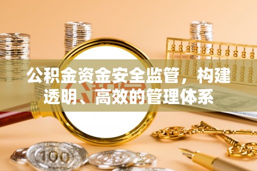 恩平公积金资金安全监管，构建透明、高效的管理体系
