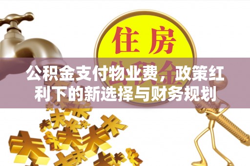 恩平公积金支付物业费，政策红利下的新选择与财务规划